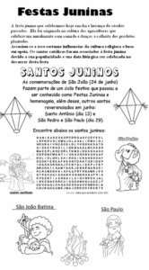 Caça-palavras Santos Juninos